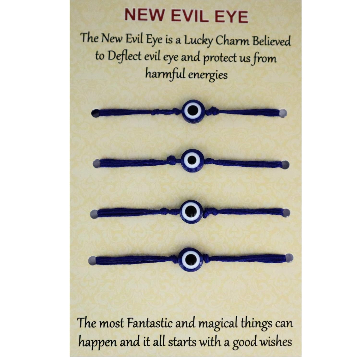 Alaukik Premium Evil Eye Rakhi Protect From Negative Energy Unisex Evil Eye Rakhi With Beads Handmade Rakhi for Brother/Sister set of 4 - Image 3