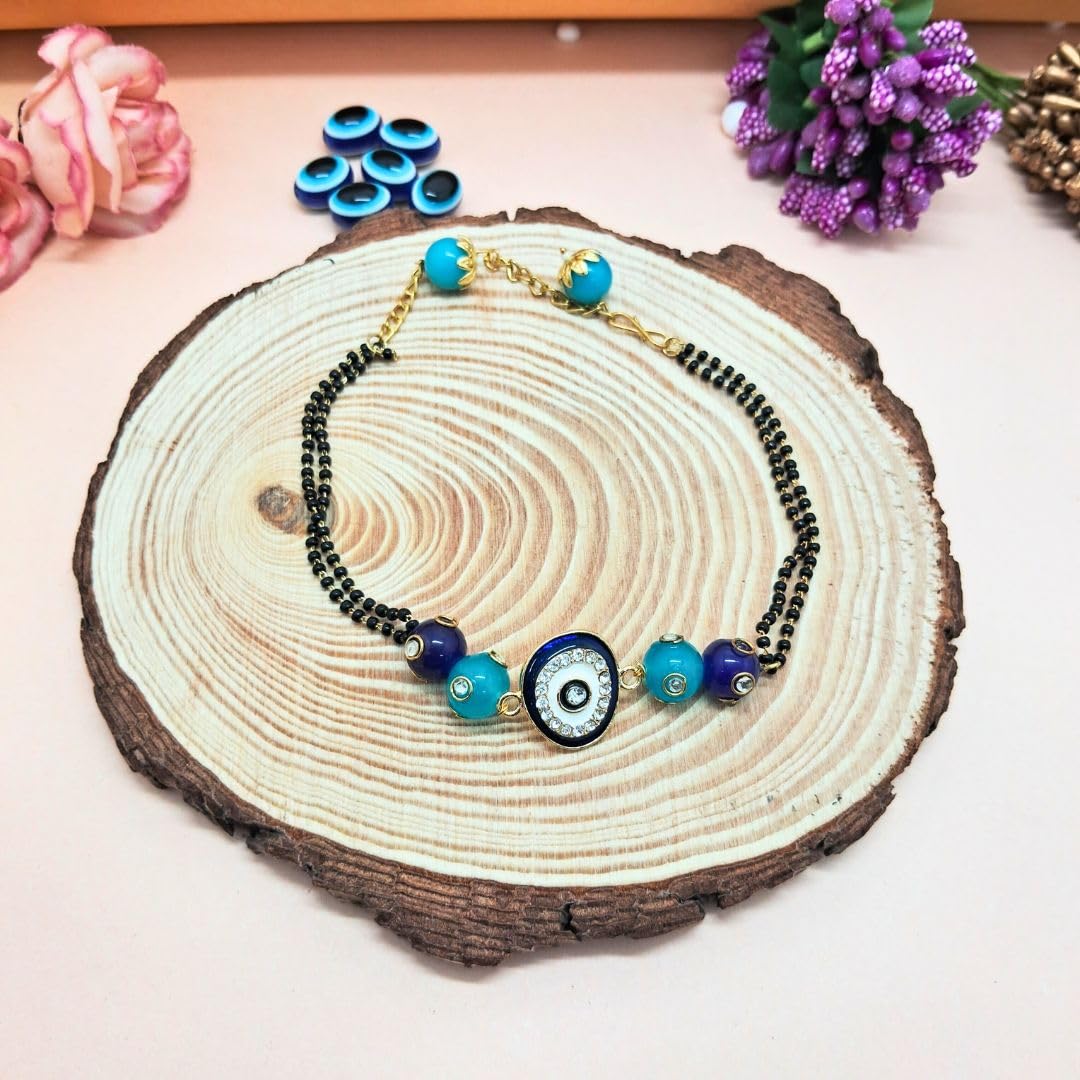 Alaukik Premium Bhaiya Bhabhi Stone Rakhi/Bracelet pair rakhi/Lumba Rakhi for Bhabhi/Desingner Handmade Rakhi with Eligent Design Pooja Thali for Roli and Chawal - Image 7