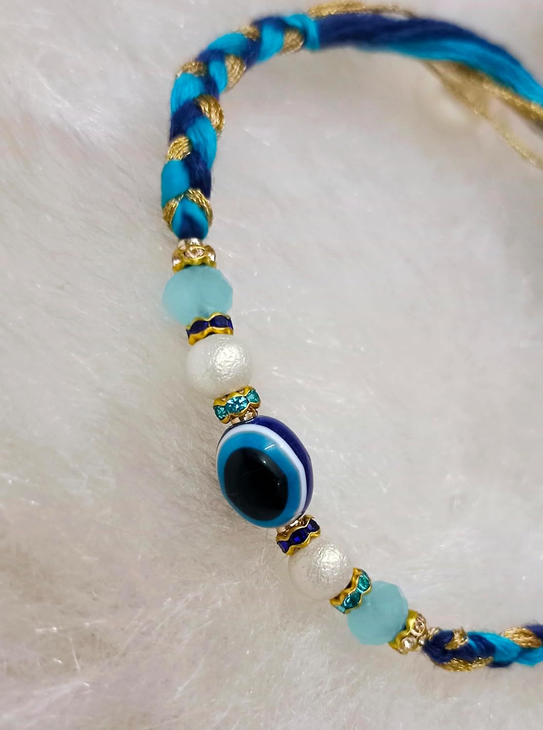 CIYA PLUS evil eye Rakhi For Brother with beautiful Small pack of Roli chawal, Get The Best Evil Eye Rakhi For Your Brother. - Image 3