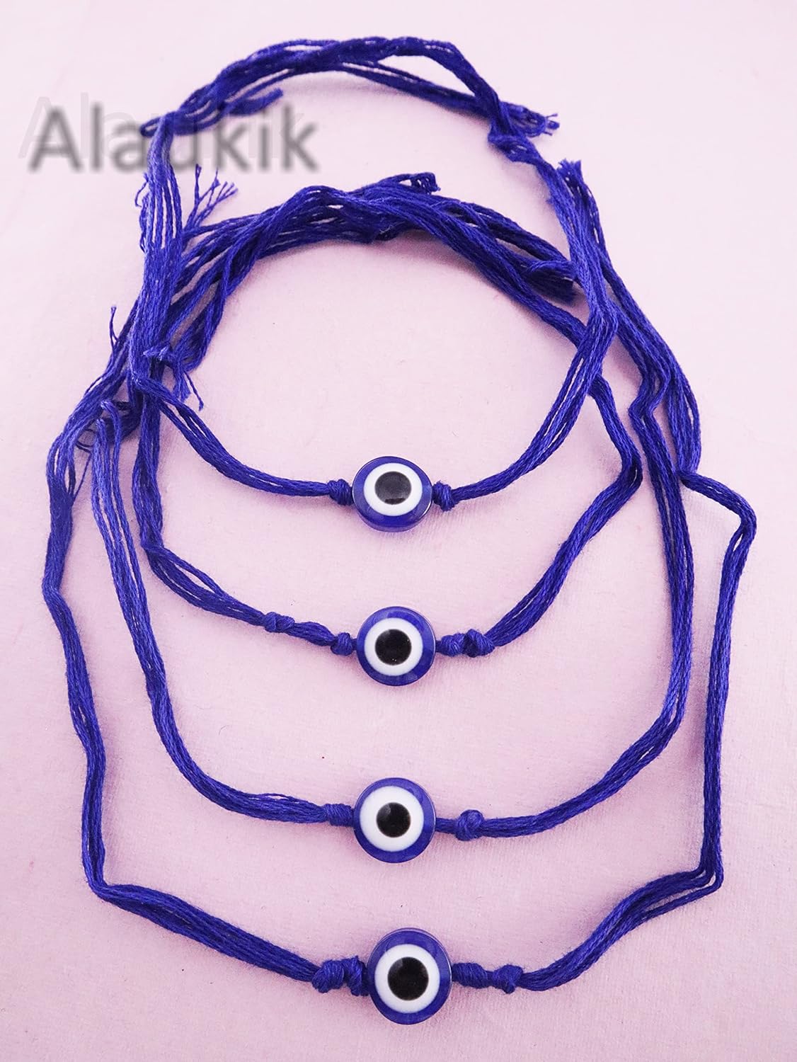 Alaukik Premium Evil Eye Rakhi Protect From Negative Energy Unisex Evil Eye Rakhi With Beads Handmade Rakhi for Brother/Sister set of 4 - Image 5