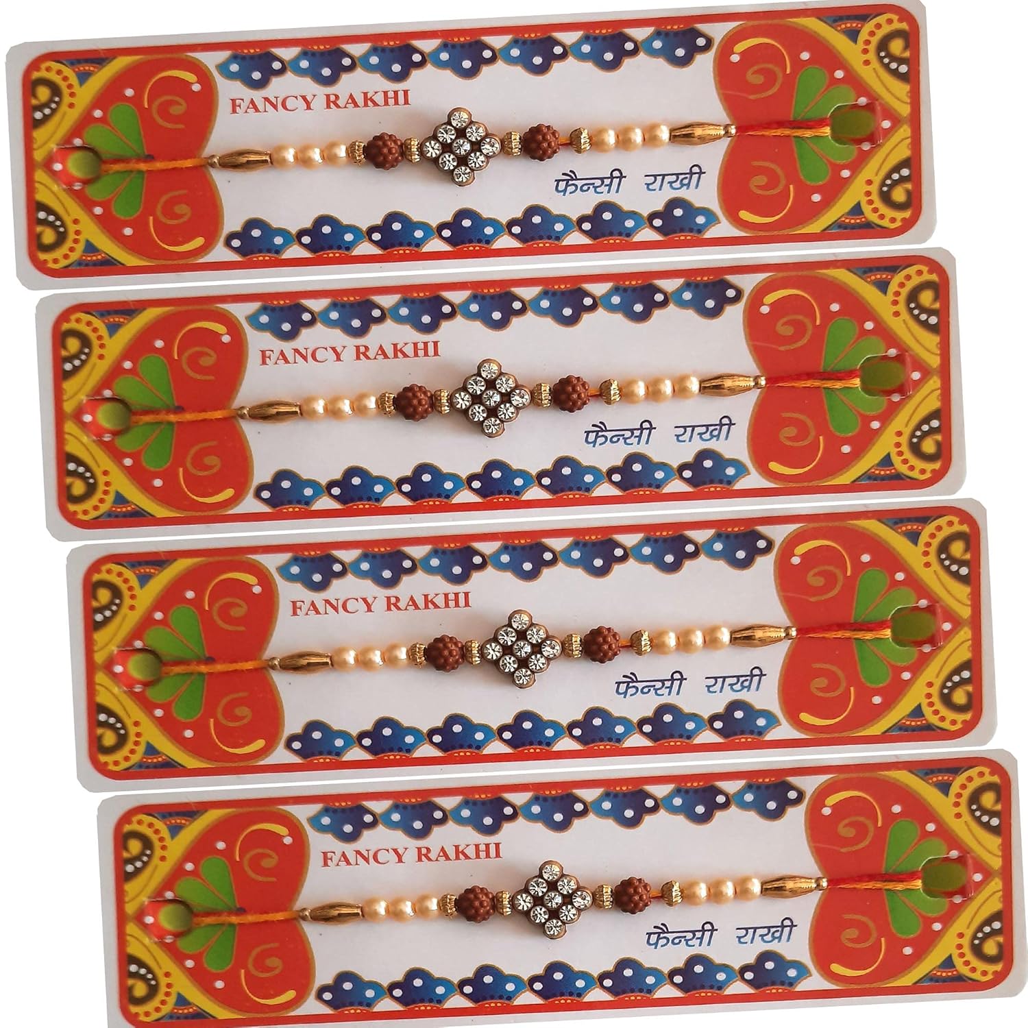 SK Craft AD Stone Rakhi for Bhaiya, Rakhi for Brother, Rakhi-Rumal Combo Set -Pack of 2 Rakhi & Rumal - Image 3