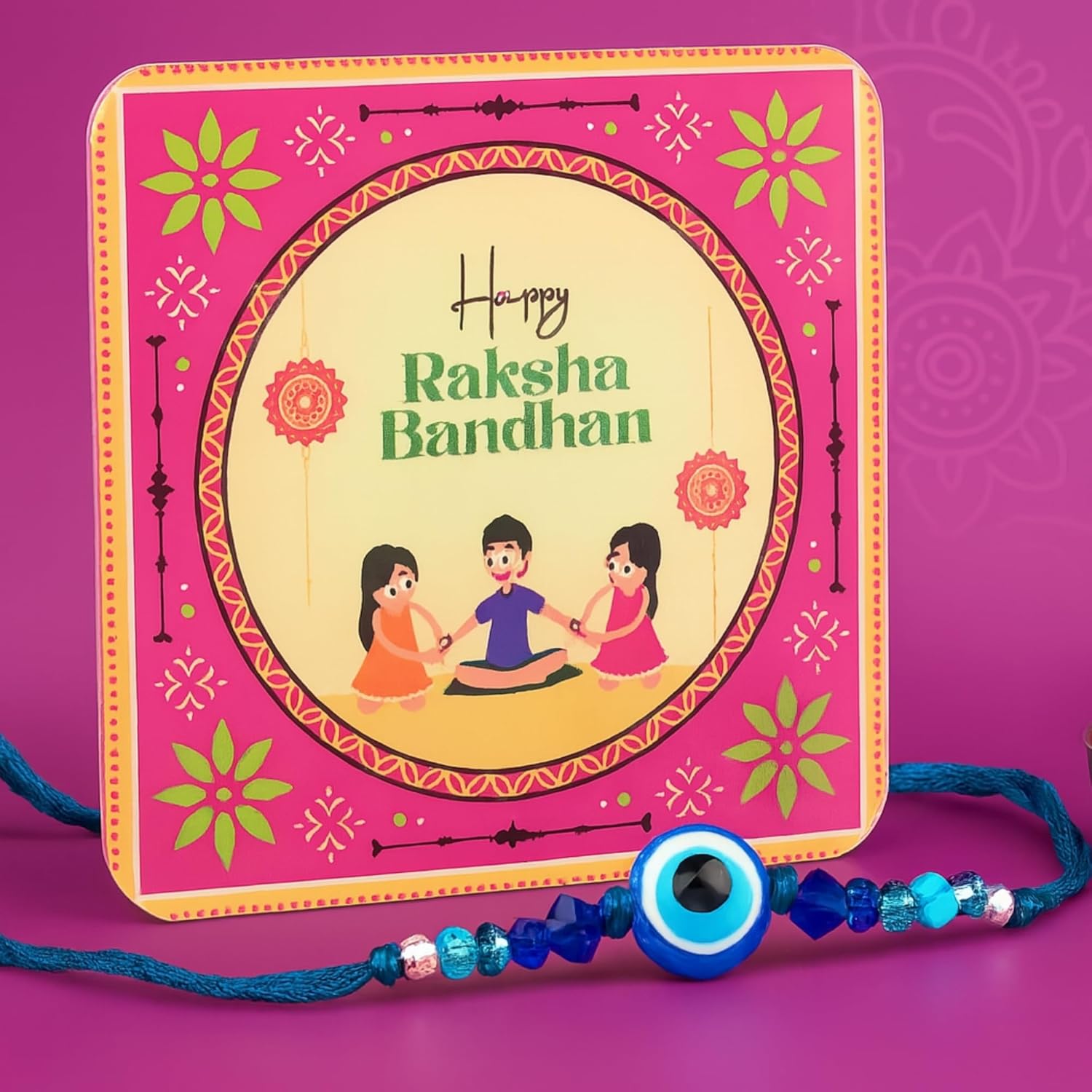 Tresneria Evil Eye Designer Rakhi with Roli Chawal Pack - Rakhi for Brother, Bhaiya, Bhai - Image 4