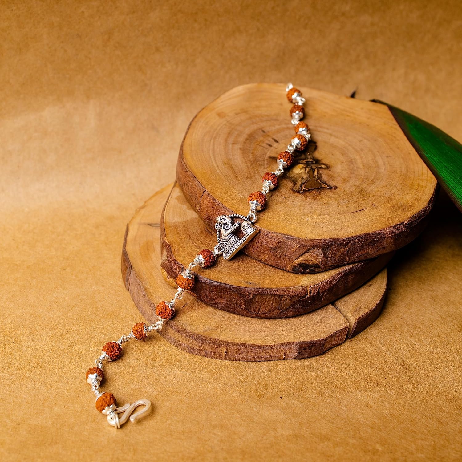Hem Jewels Pure Silver Rudraksh Rakhi for Brother | Rudaksh Bracelet for Boys and Men | Rakhi With Ganesha and Shivling Motif (HJRKH-60) - Image 6
