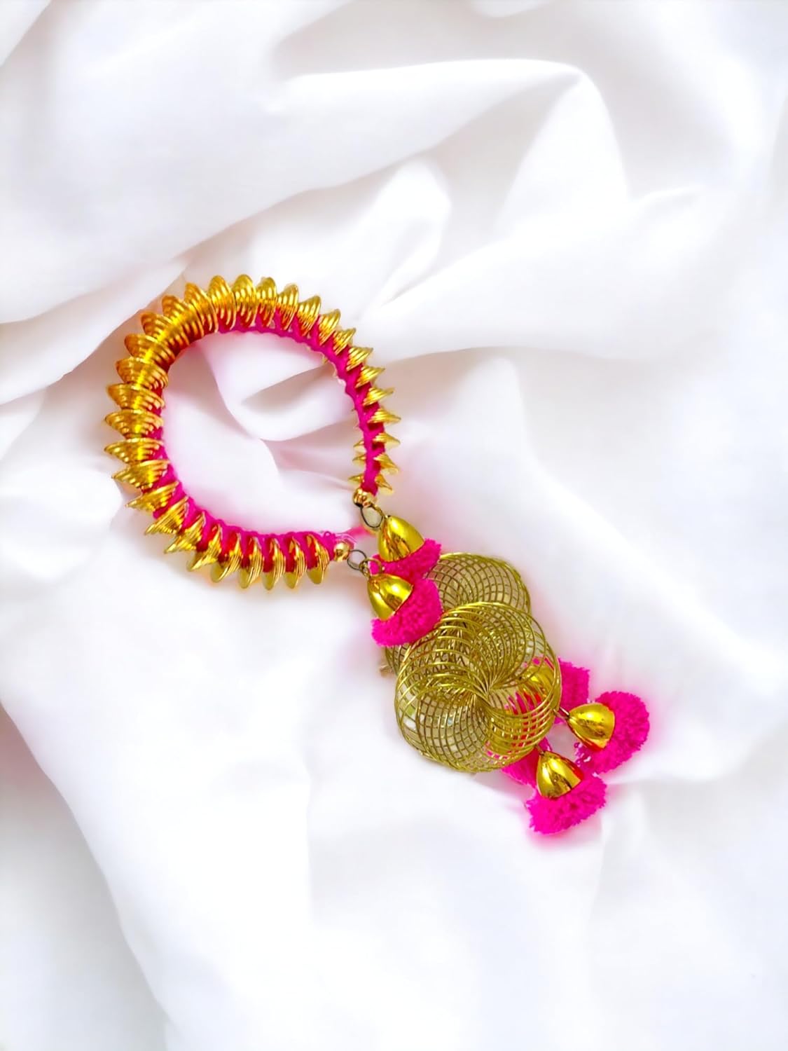 Sesonby Set Of 2 Bhabhi Rakhi For Sister Rakhi For Girls Rakhis | rakhiS for sister in law | rakhi combo Rakhis Hanging chuda rAkhi | Bhabhi RAkhi Wrist Band #K-118-Two Pink - Image 4