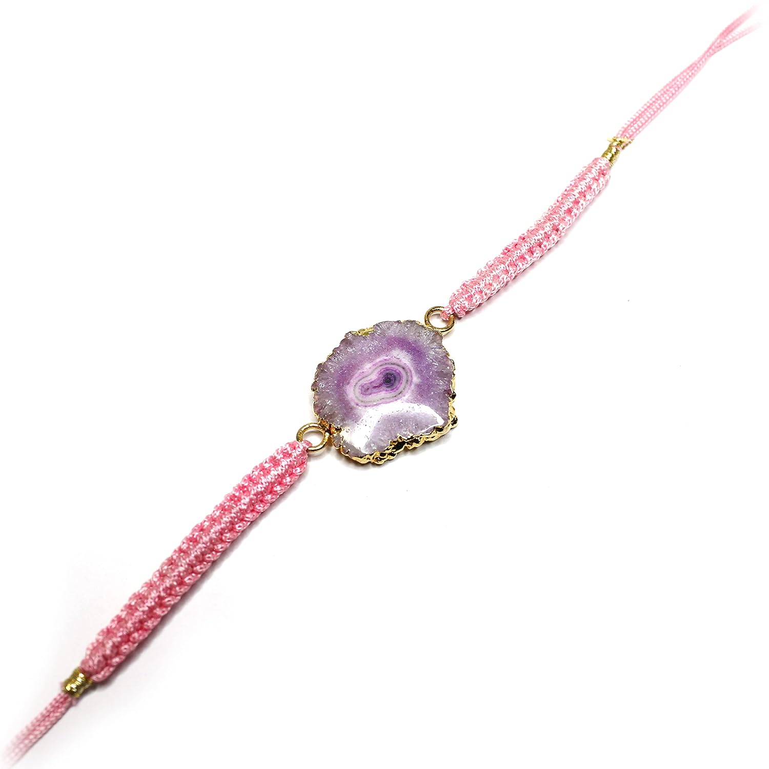 Maureen Gold Plated Solar Agate Rakhi | Natural Solar Agate Rakhi for Bhai | Solar Agate Rakhi for Brother (P-5) - Image 2