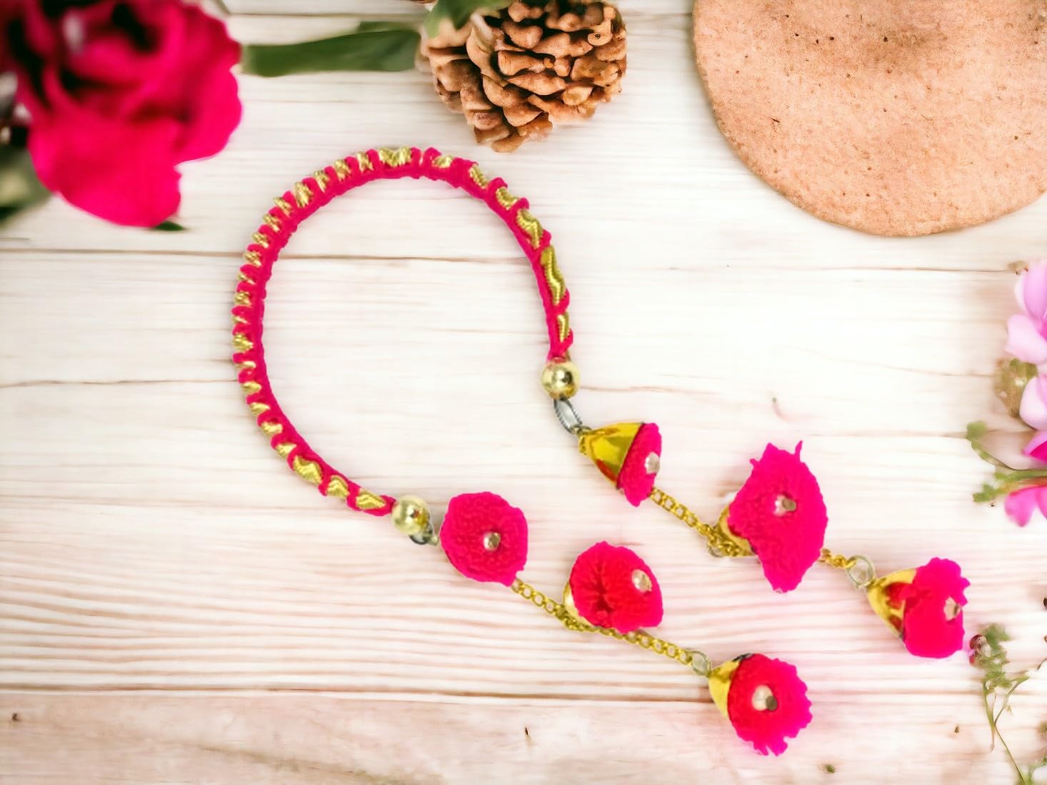 Sesonby Set Of 2 Bhabhi Rakhi For Sister Rakhi For Girls Rakhis | rakhiS for sister in law | rakhi combo Rakhis Hanging chuda rAkhi | Bhabhi RAkhi Wrist Band #K-77-Two- Pink - Image 3