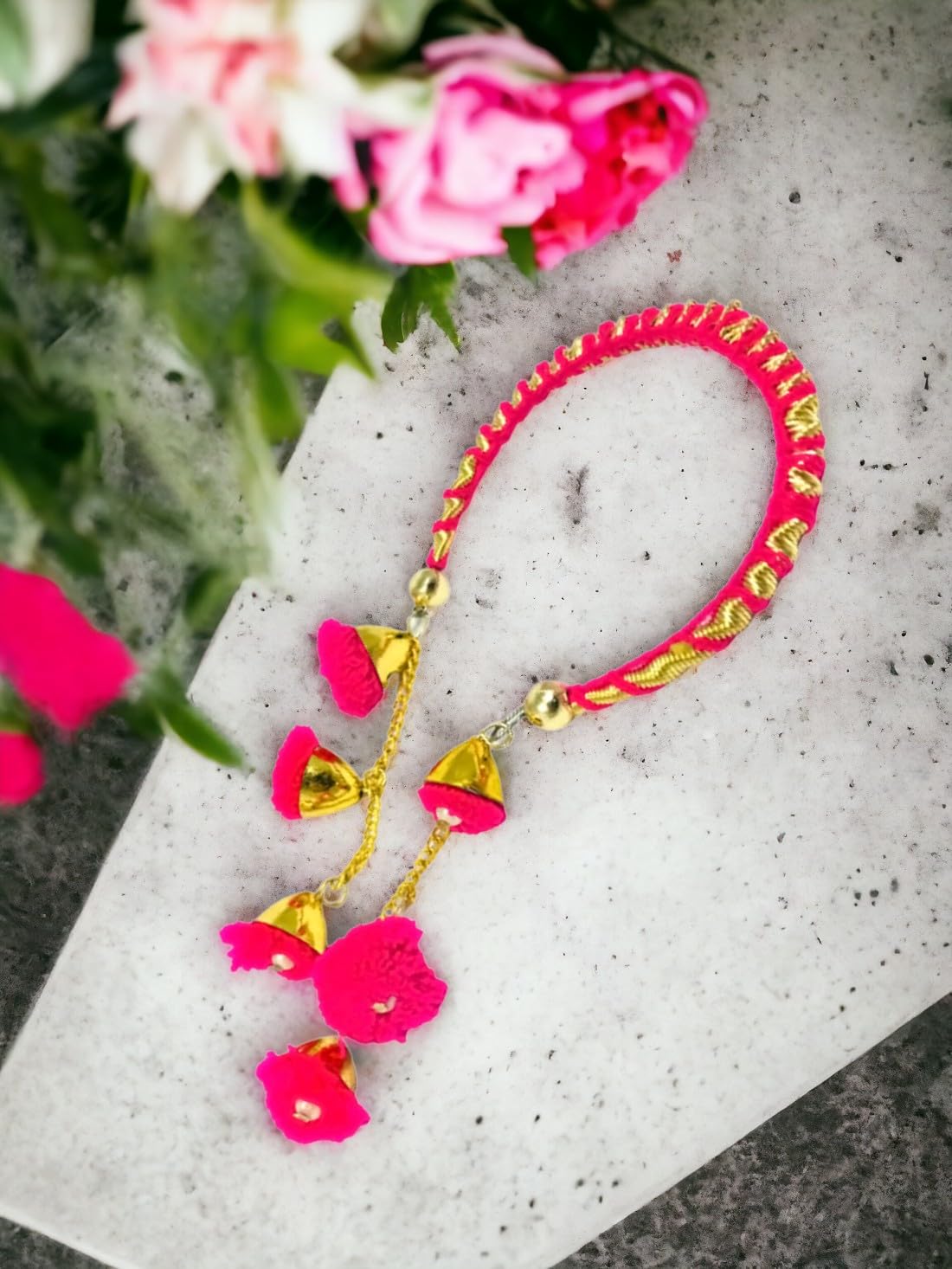 Sesonby Set Of 2 Bhabhi Rakhi For Sister Rakhi For Girls Rakhis | rakhiS for sister in law | rakhi combo Rakhis Hanging chuda rAkhi | Bhabhi RAkhi Wrist Band #K-77-Two- Pink - Image 4